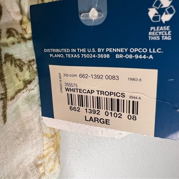 NWT Arizona Womens Floral Pull On Shorts Lined Sz L Drawstring Beach Summer - Picture 2 of 13